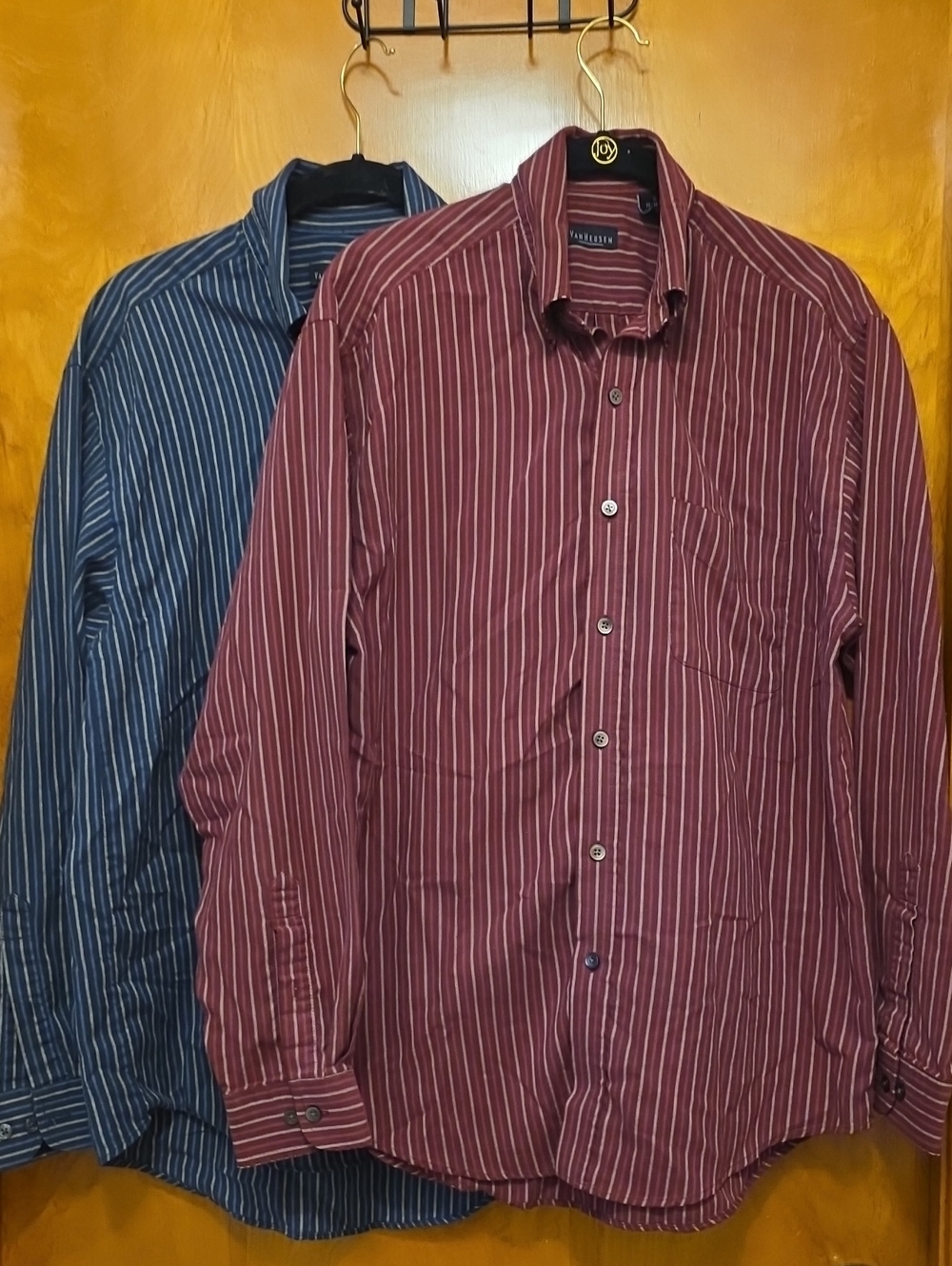 Van Heusen Burgundy and Navy Striped Button-Down Shirt Set